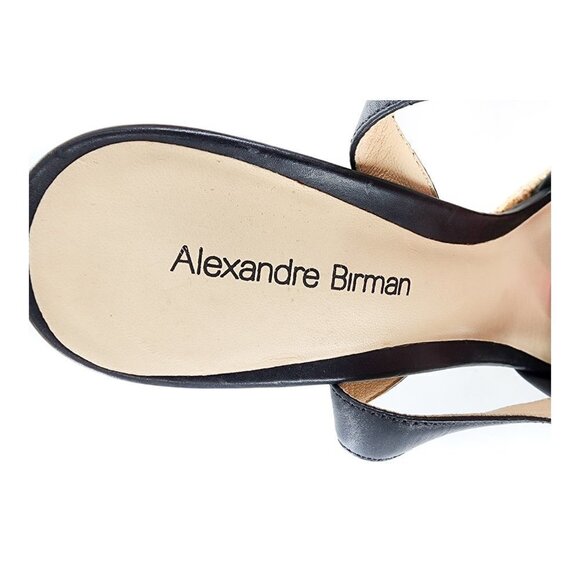 ALEXANDRE BIRMAN NWOB Black Leather Ankle Strap Platform Sandals Heels - Picture 10 of 12